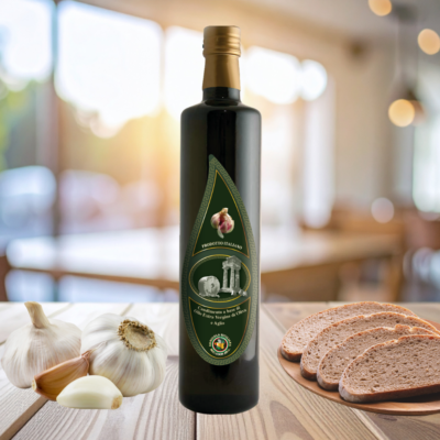 Olio extravergine di oliva aromatizzato aglio - 70 cl